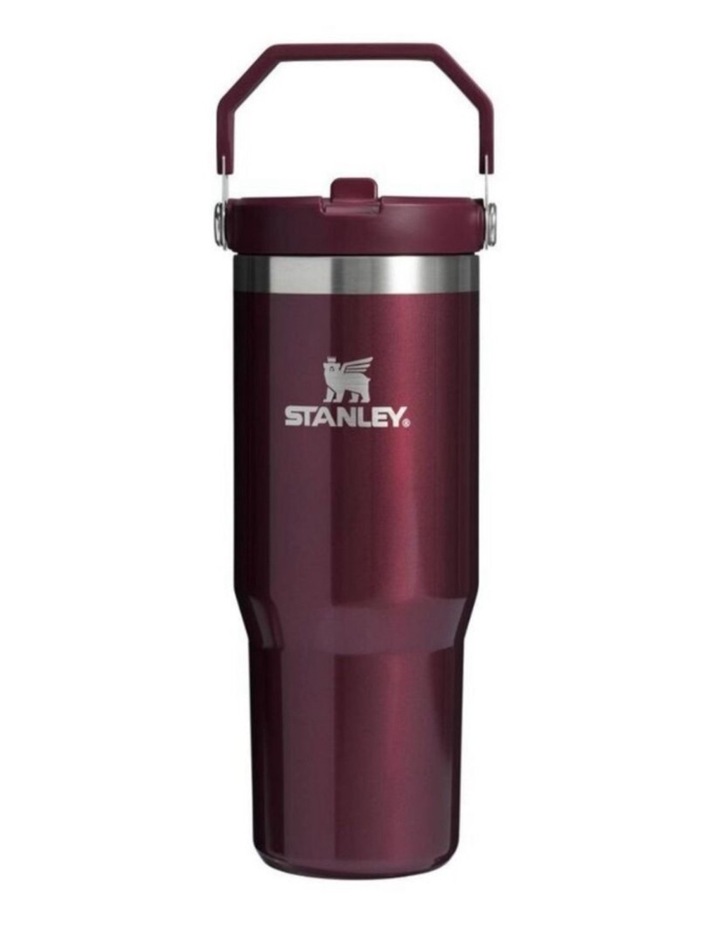 Red Stanley 30 oz  Flip Straw Tumbler jam session burgundy elf 30oz top handle